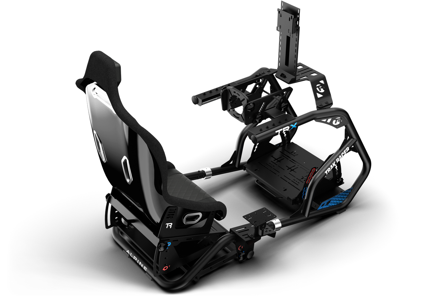Integrated Single Monitor Stand for Trak Racer Alpine Racing TRX - Holds up to 70"
