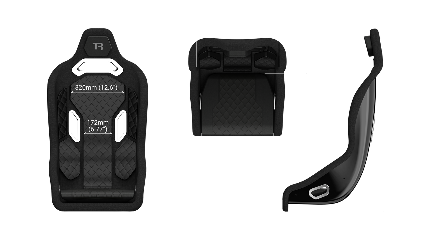 TRX Hybrid Fixed Fiberglass Seat - All Black